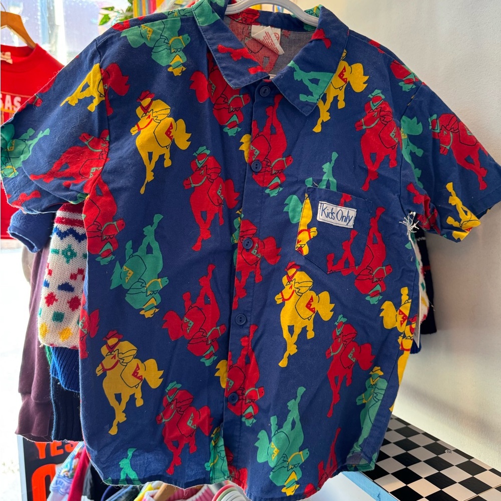 Kids Only button down colour block shirt
